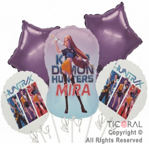 SET DE GLOBOS METALIZADO GUERRETAS K POP MIRA 5 UNIDADES X 1